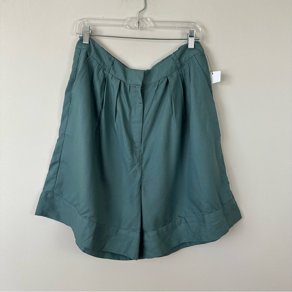 Nordstrom | Teal Blue Elastic Waist Pleated Shorts Size Large NWT